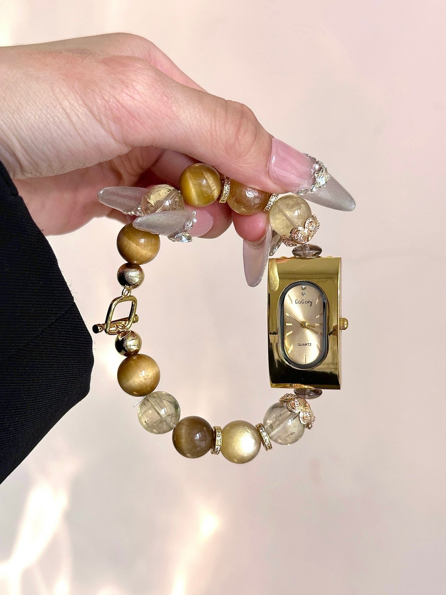 Golden Harmony Gemstone Watch Bracelet